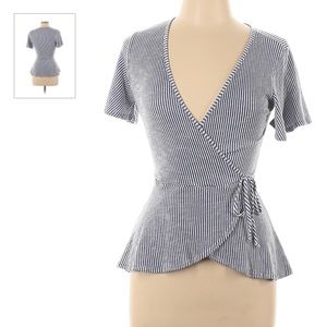 Caution to the Wind Faux Wrap Top